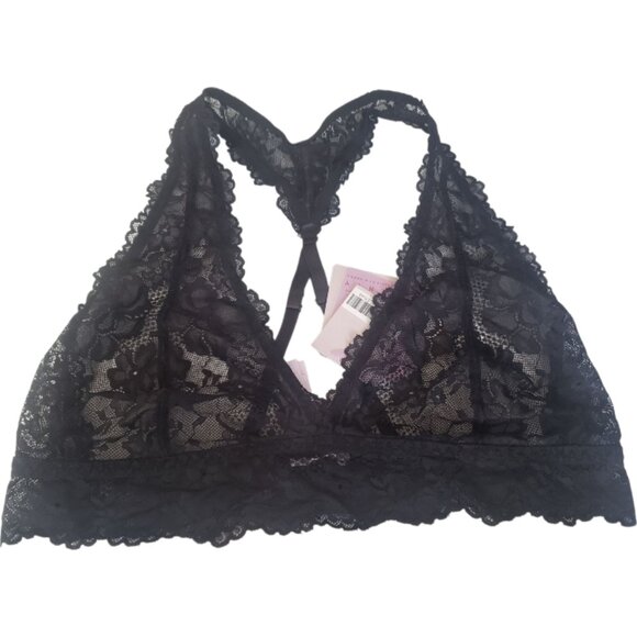 CT2033 Savage x Fenty NWT Black Lace Halter Neck Bralette Large - Picture 2 of 8